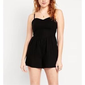 Old Navy Black Sweetheart Neck Romper